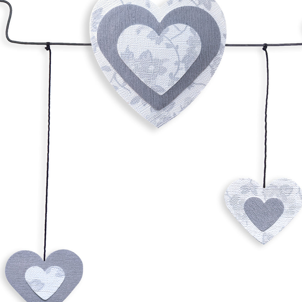 Citation colorée en fil de fer - Coeur - Blanc : L'important c'est d'aimer - Bijoux de mur