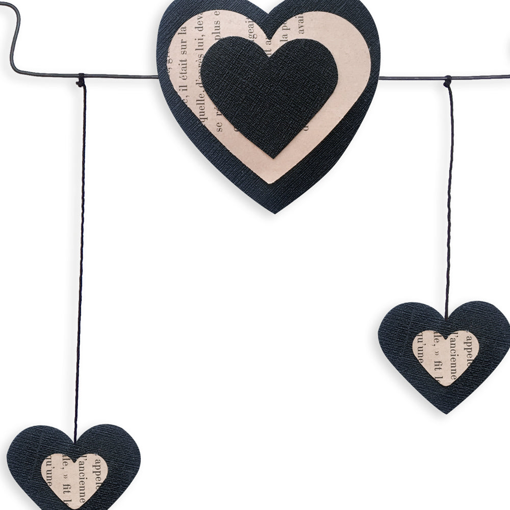 Citation colorée en fil de fer - Coeur - Noir : L'important c'est d'aimer - Bijoux de mur