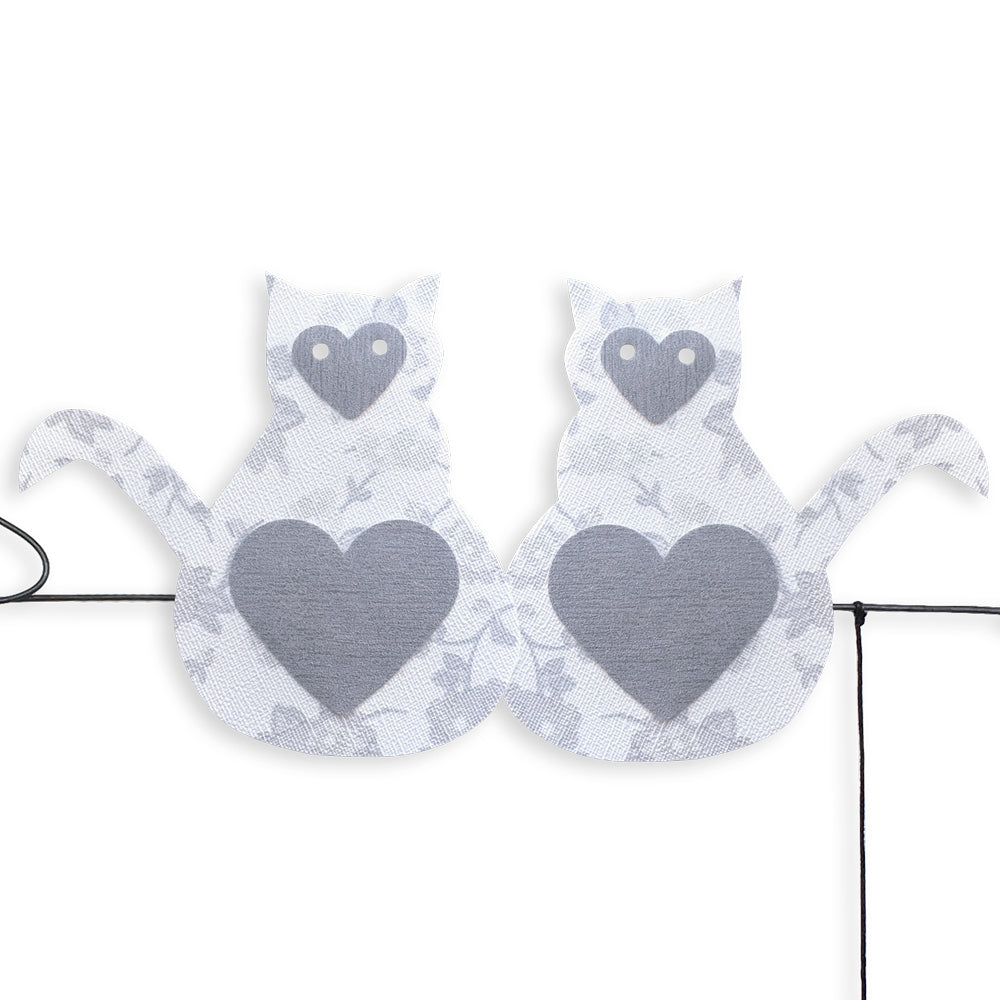 Citation colorée en fil de fer - Chat - Blanc : La nuit tous les chats sont gris - Bijoux de mur