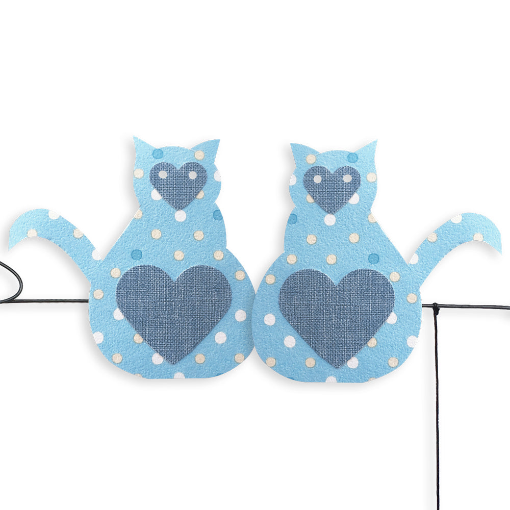 Citation colorée en fil de fer - Chat - Bleu : La nuit tous les chats sont gris - Bijoux de mur