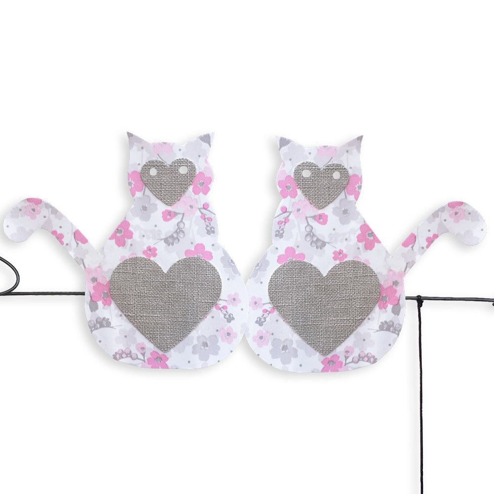 Citation colorée en fil de fer - Chat - Rose : La nuit tous les chats sont gris - Bijoux de mur