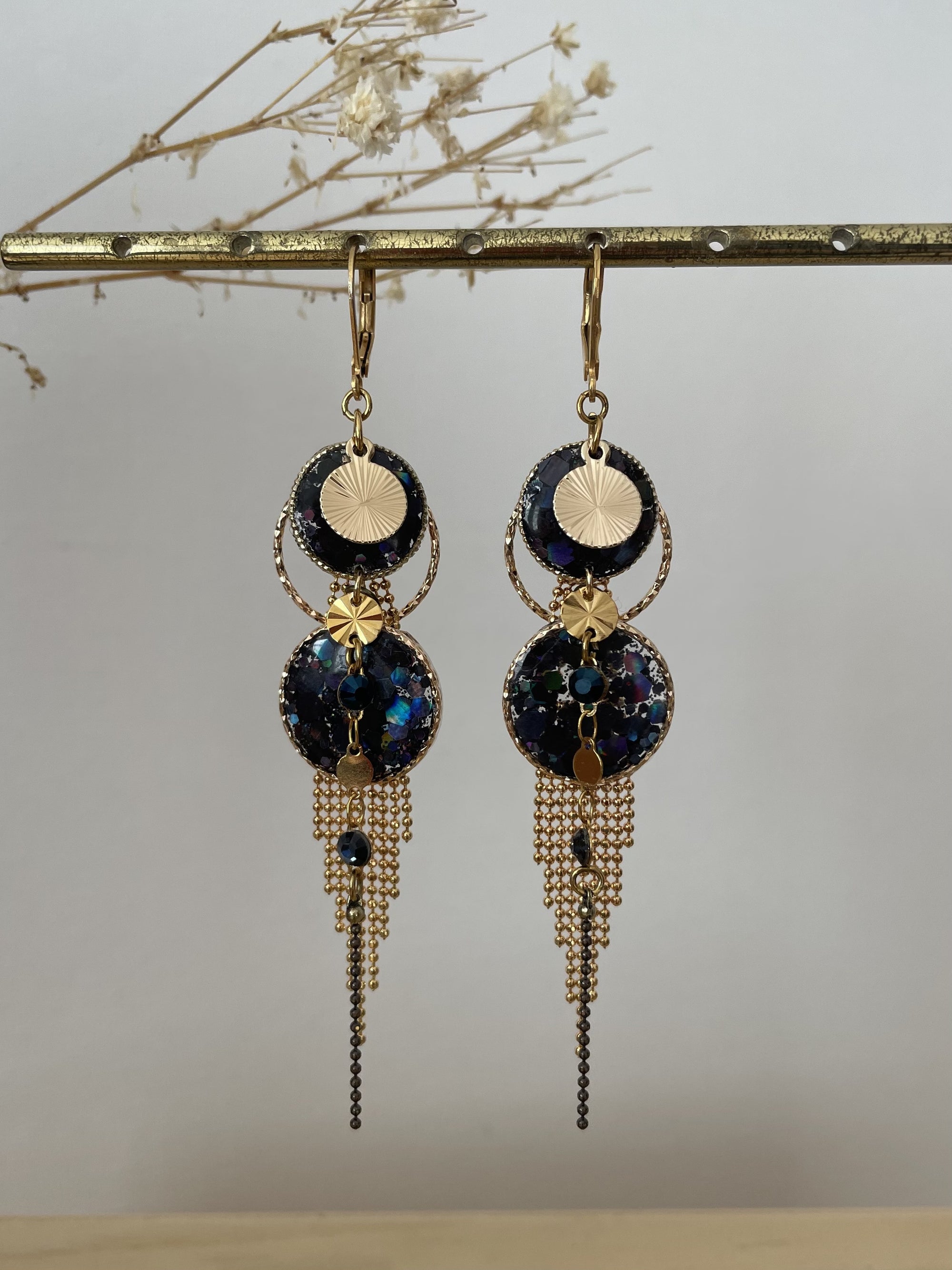 Dormeuses "Disco chics" noires