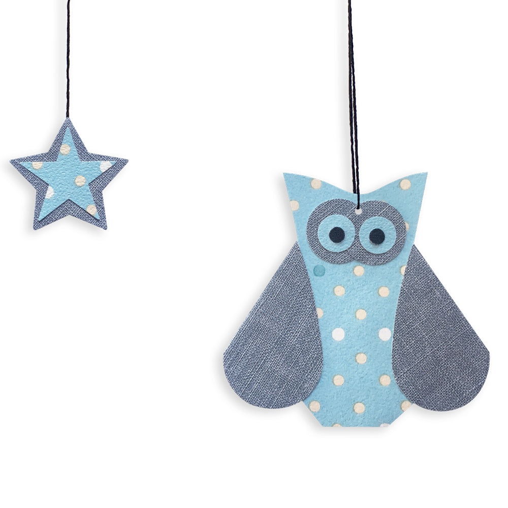 Citation colorée en fil de fer - Chouette - Bleu : Tout commence par un rêve - Bijoux de mur