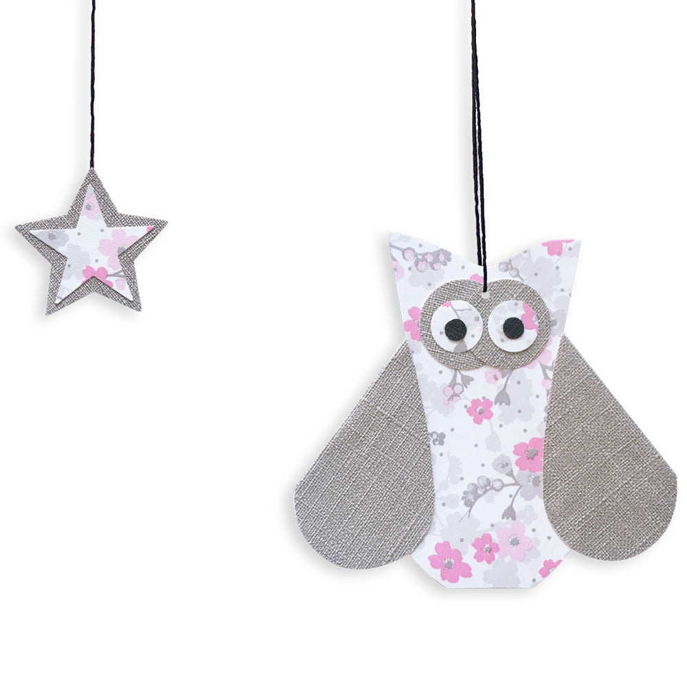 Citation colorée en fil de fer - Chouette - Rose : Tout commence par un rêve - Bijoux de mur