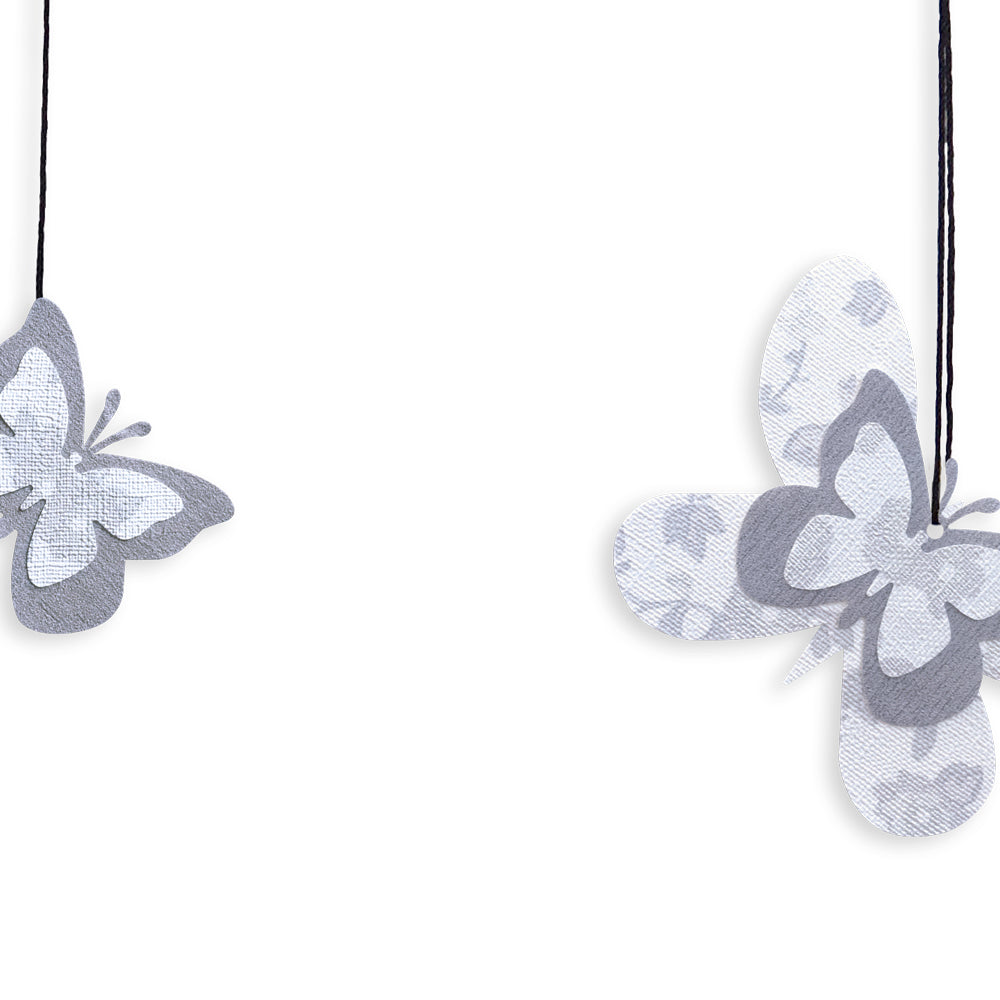 Citation colorée en fil de fer - Papillon - Blanc : Il en faut peu pour être heureux - Bijoux de mur