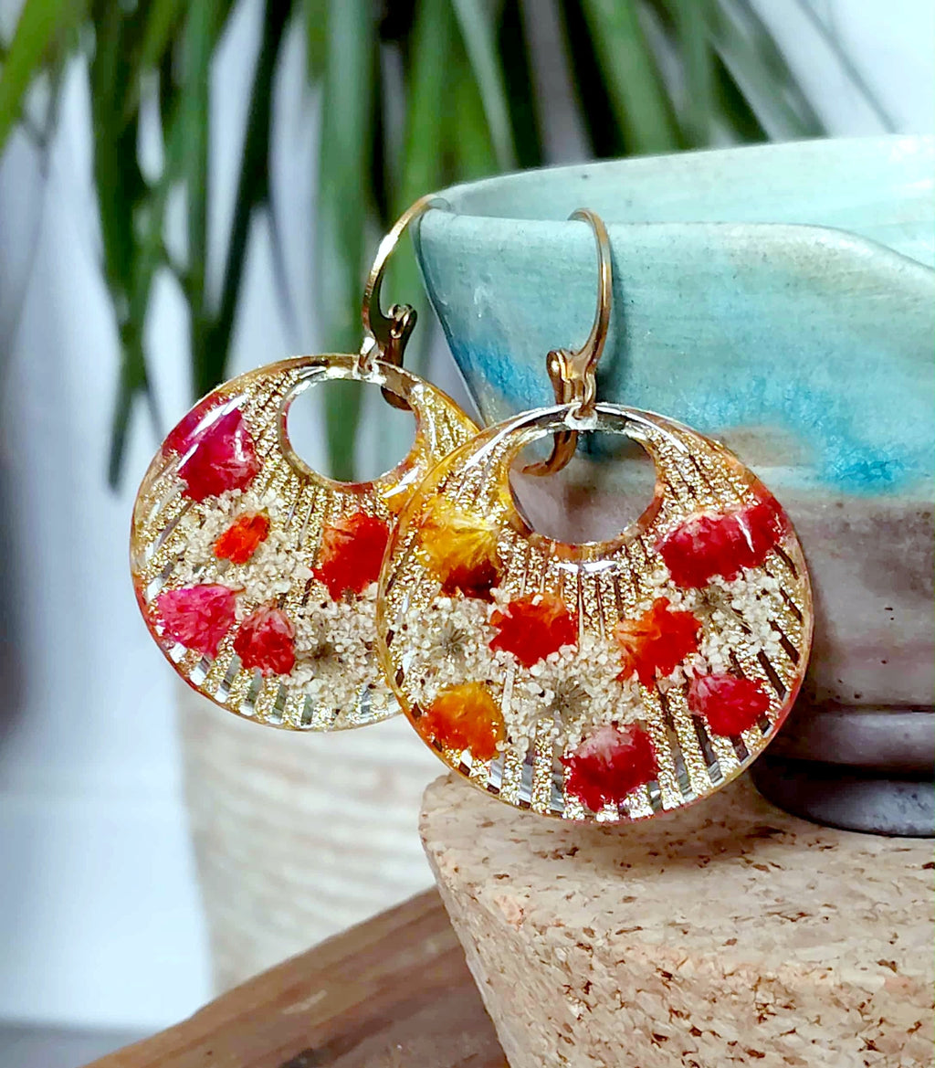 Boucles d'oreille Gypsophiles Fleur de carotte