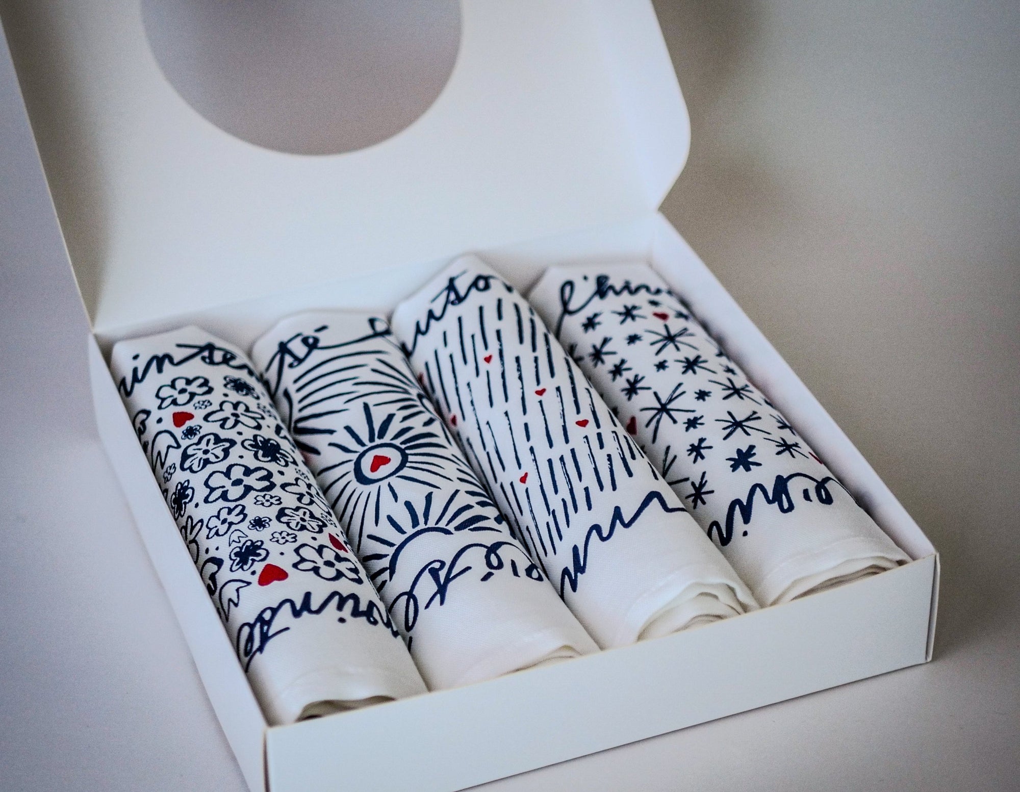 Coffret de 4 serviettes de table - La Serviette de Table - Linge de table - "Les 4 saisons"