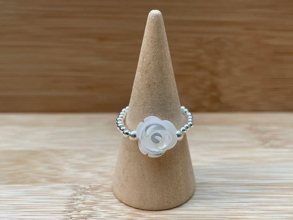 Bague "oh my rose" blanche