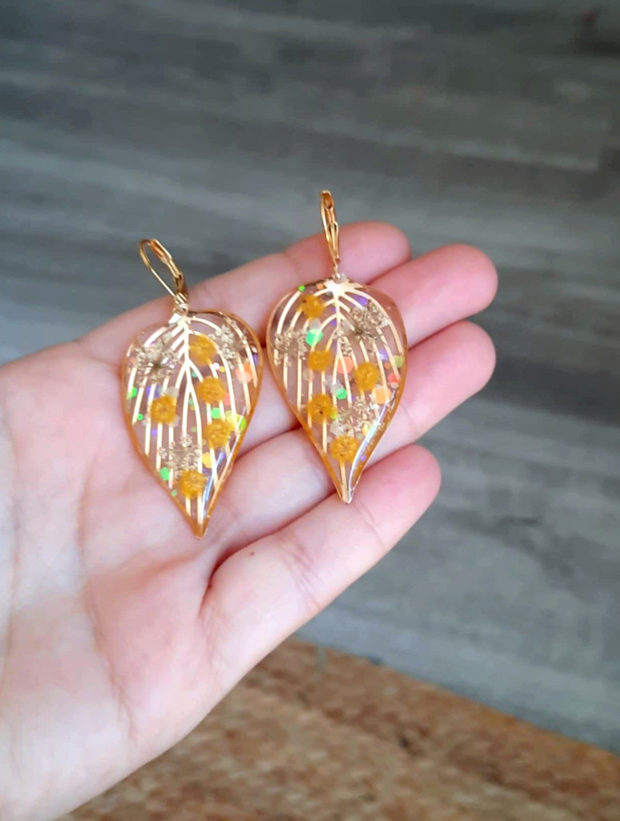 Boucles d'oreille, Mimosa
