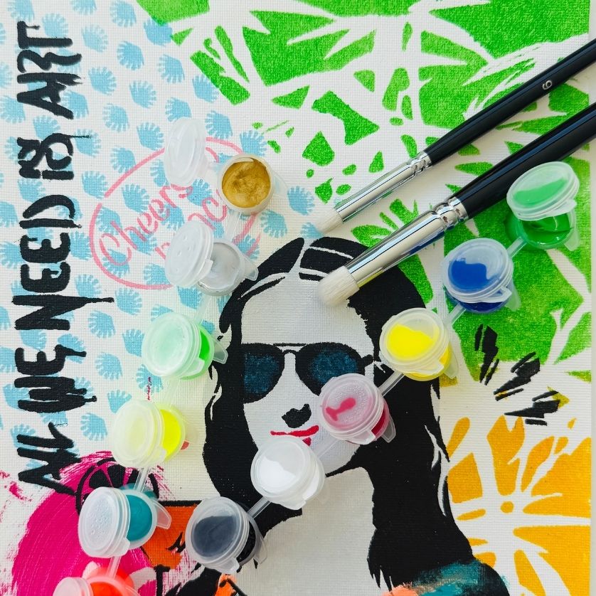 Kit Pochoirs Joconde Pop – 3 pochoirs A4 + accessoires pour pimper la Mona Lisa