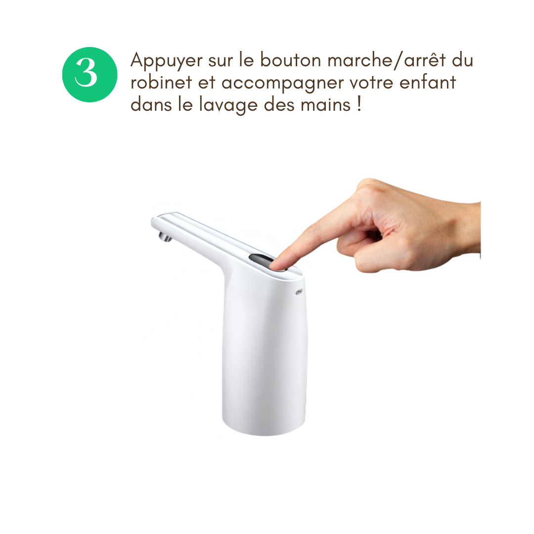 Lavabo Enfant Montessori évolutif 18 mois -  8 ans | Mobile, autonome en eau & sans travaux  - BLANC