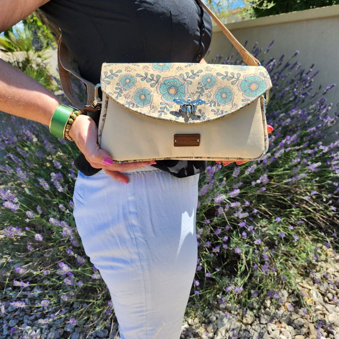 Sac Baguette Magnolia en Piñatex avec Rabat en Liège