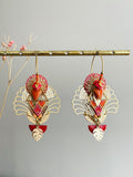 Red woven triangle peacock Creole
