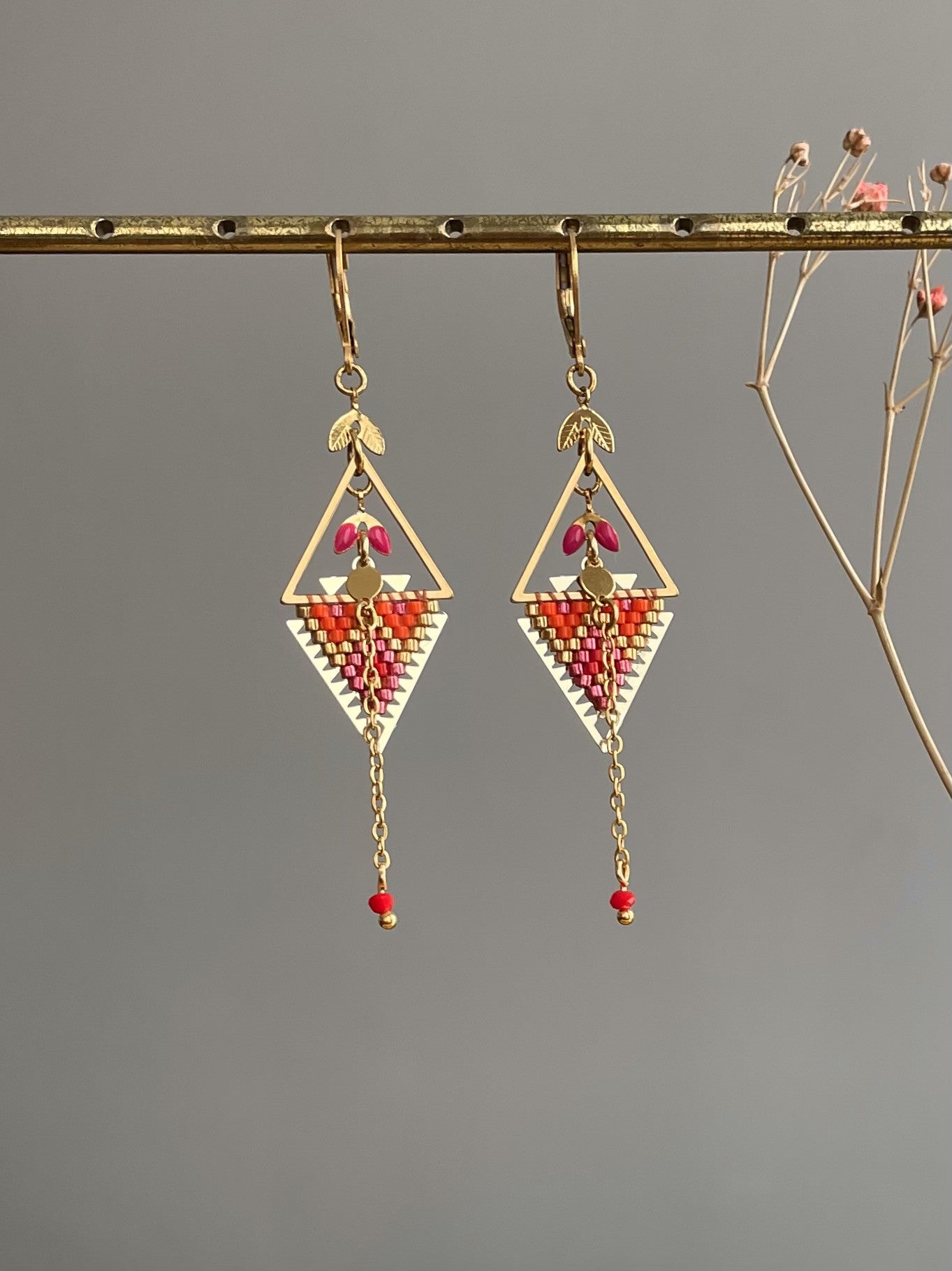 Dormeuses "Triangle tissé" design