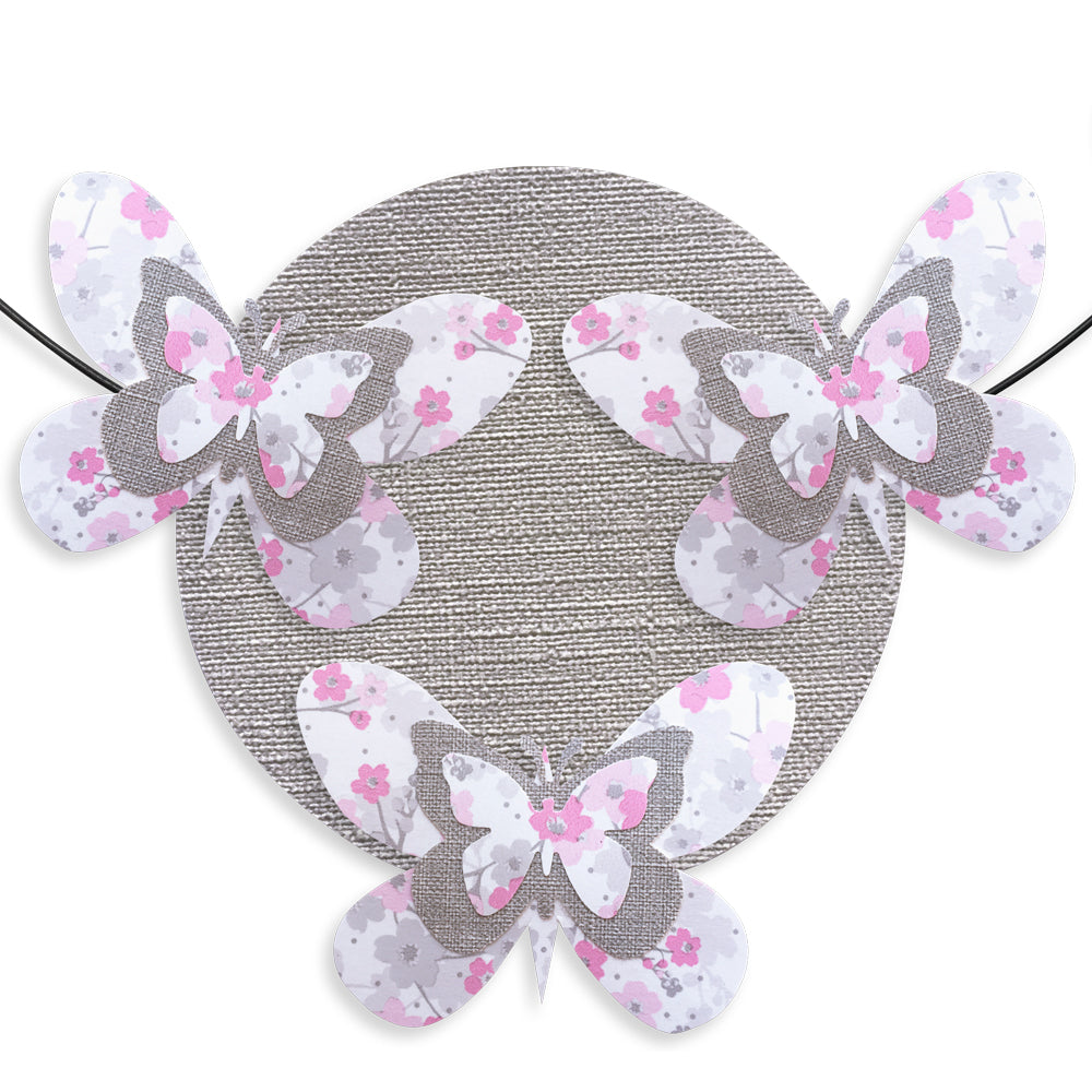 Message coloré en fil de fer - Papillon - Rose : Il était une fois - environ 37 x 48 cm - Bijoux de mur