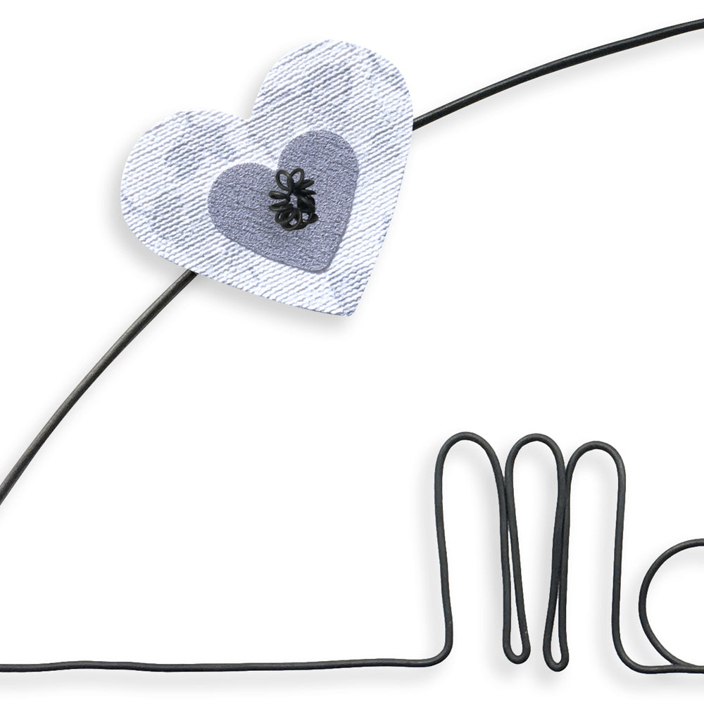 Message coloré en fil de fer - Coeur - Blanc : Maison du bonheur - environ 37 x 47 cm - Bijoux de mur