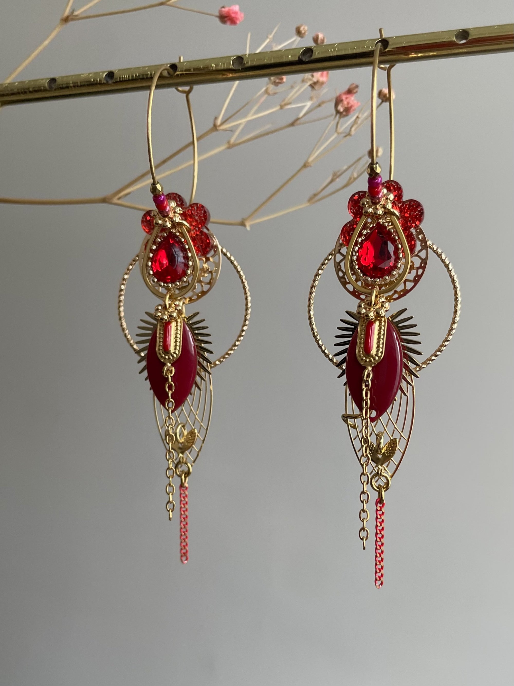 Créoles "Cocq royal" rouge