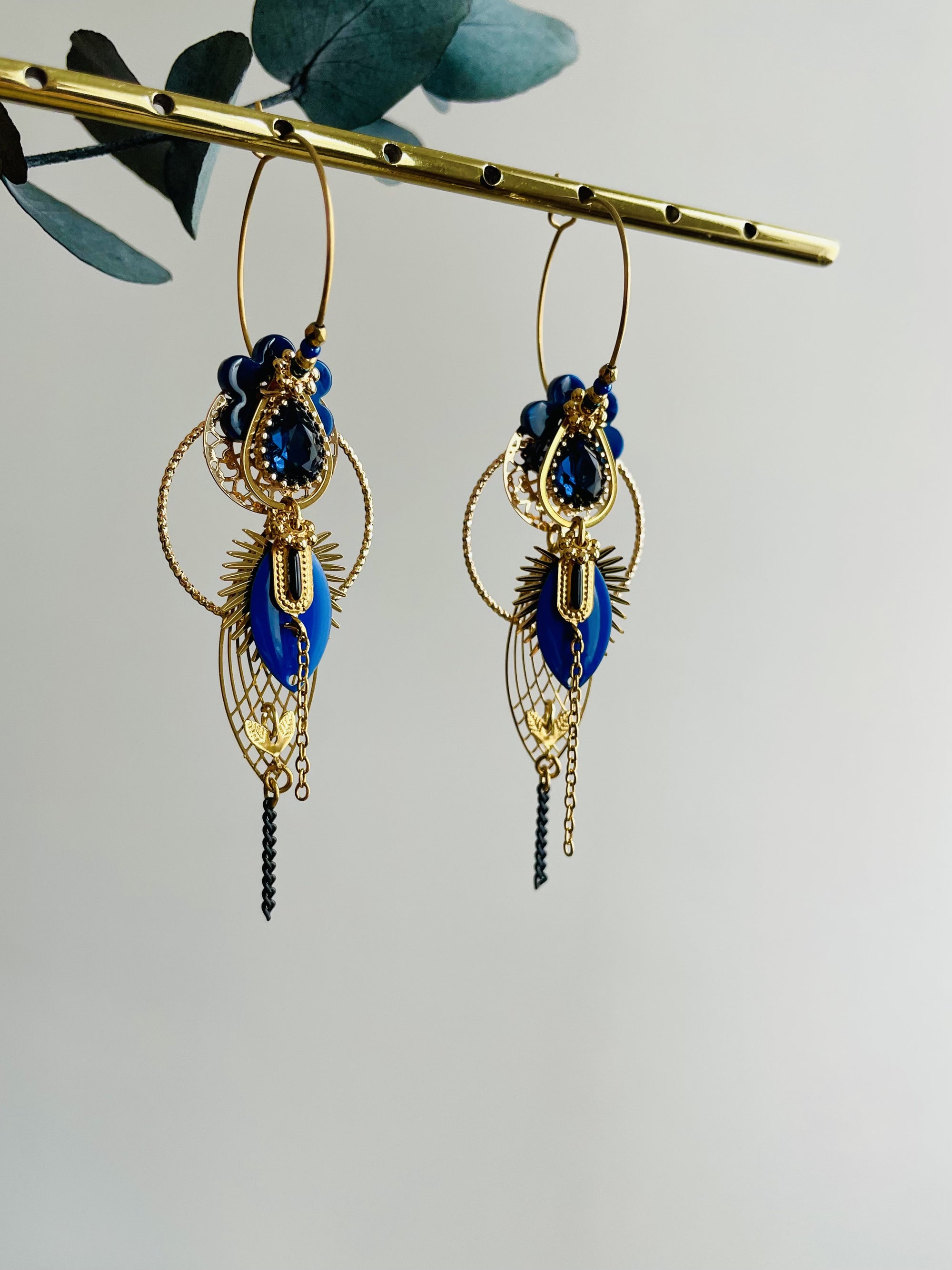 Créoles "Cocq royal" bleues