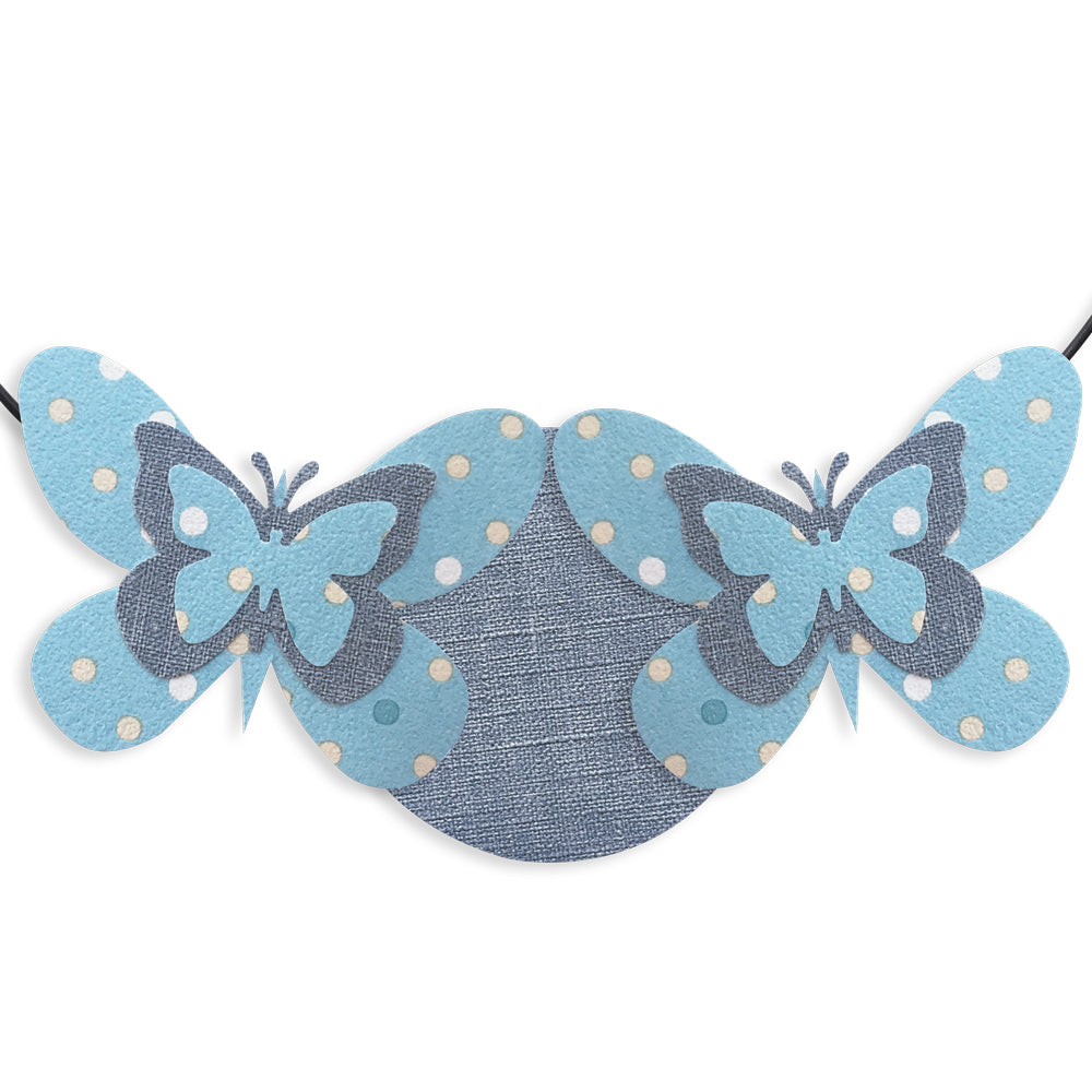 Message coloré en fil de fer - Papillon - Bleu : Câlin - environ 29 x 32 cm - Bijoux de mur