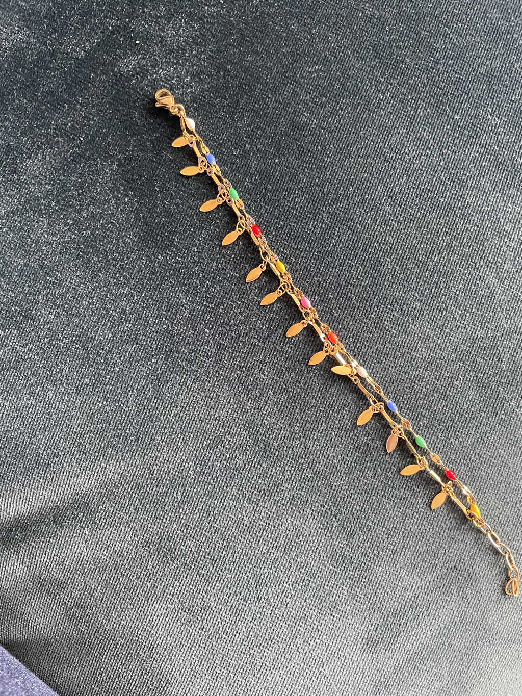 Bracelet chaine goutte multicolore