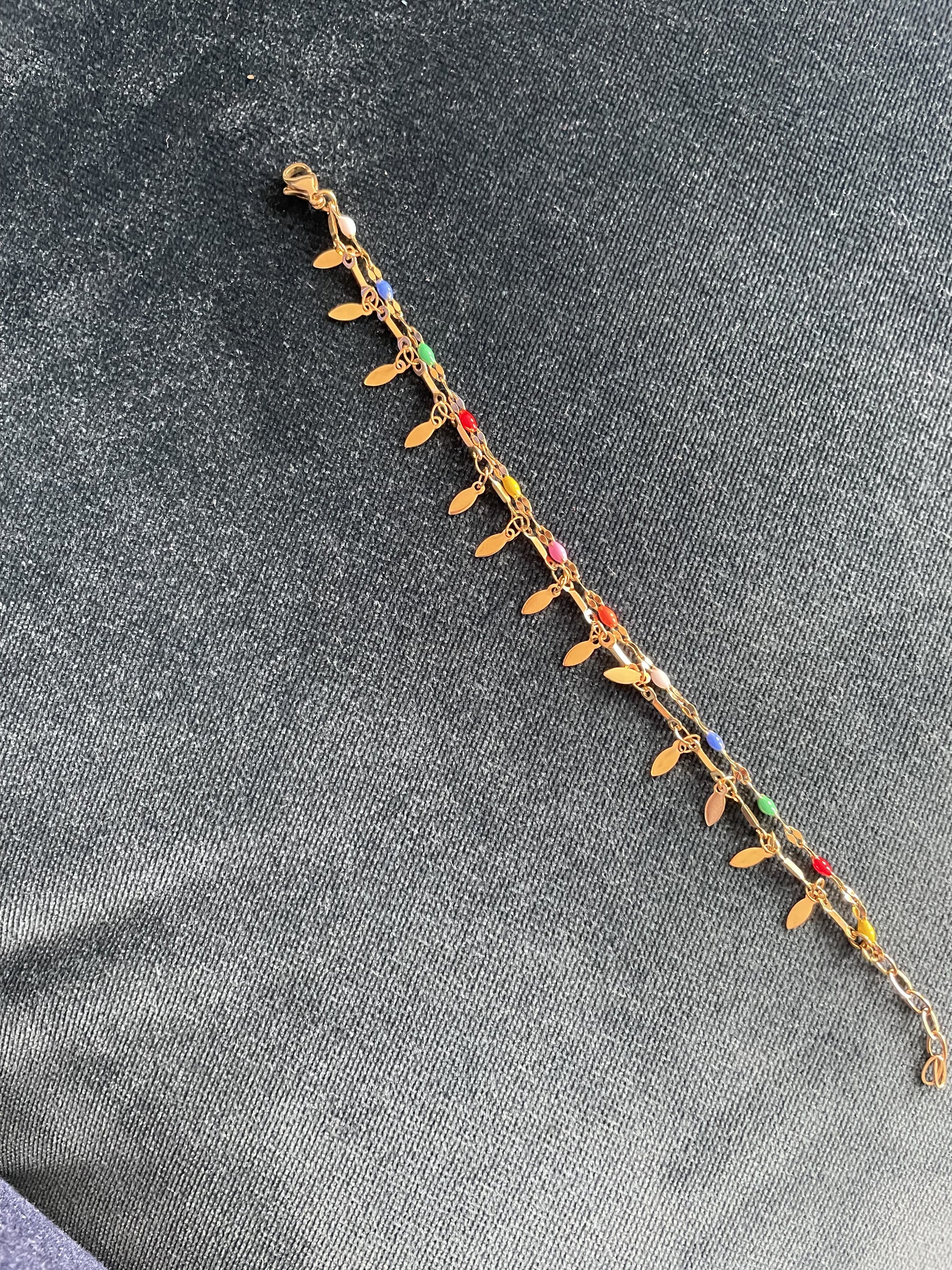 Bracelet chaine goutte multicolore