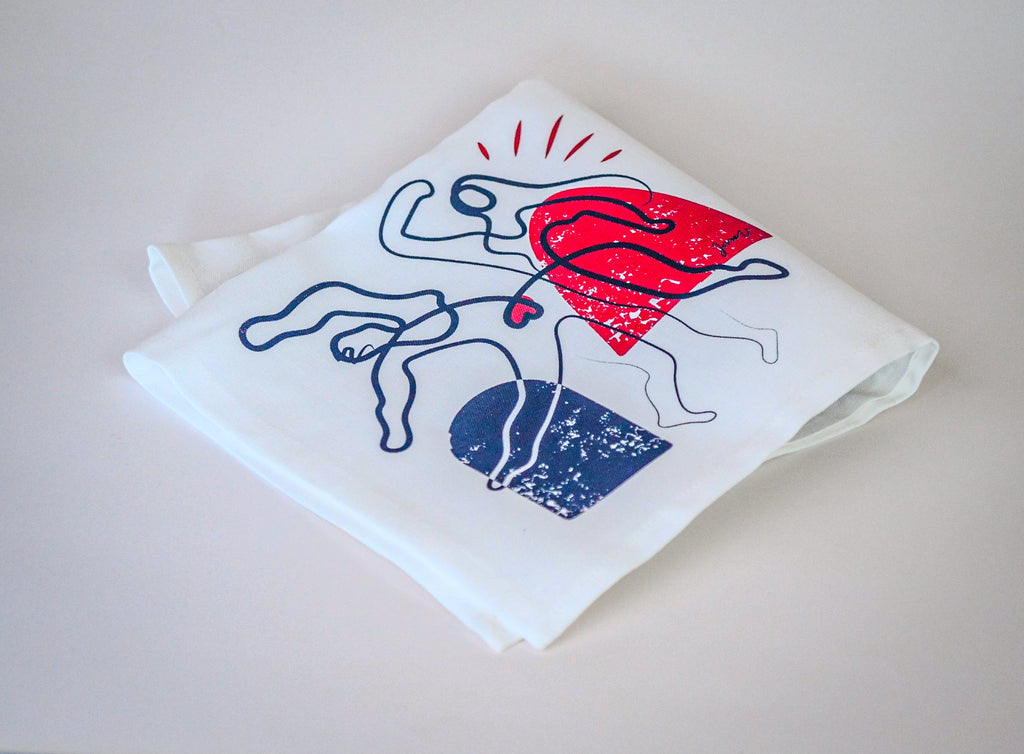 Coffret de 4 serviettes de table - La Serviette de Table - Linge de table -  "Les âmes sœurs"