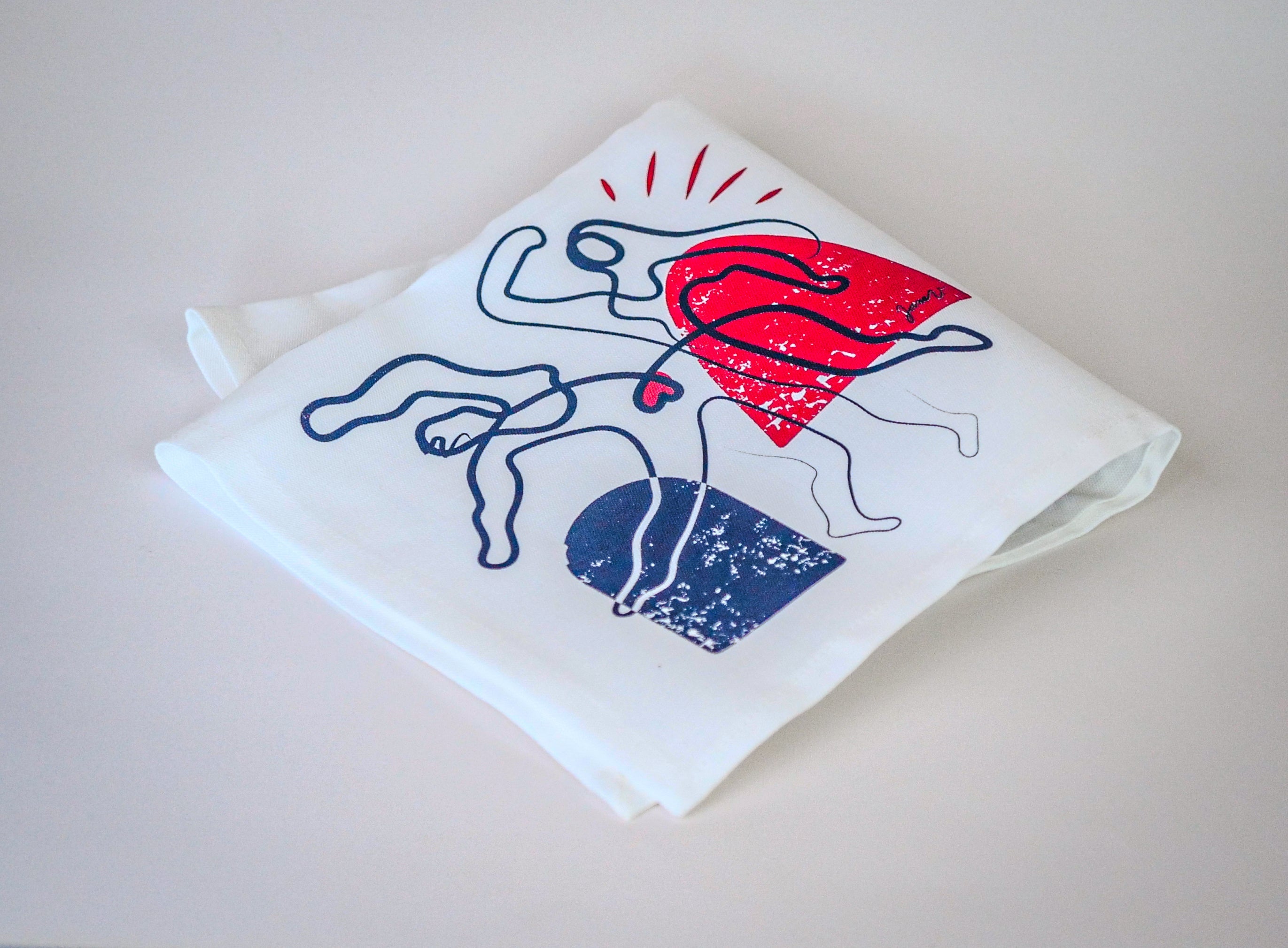 Set of 4 Napkins - The Napkin - Table linen - "Soulmates"