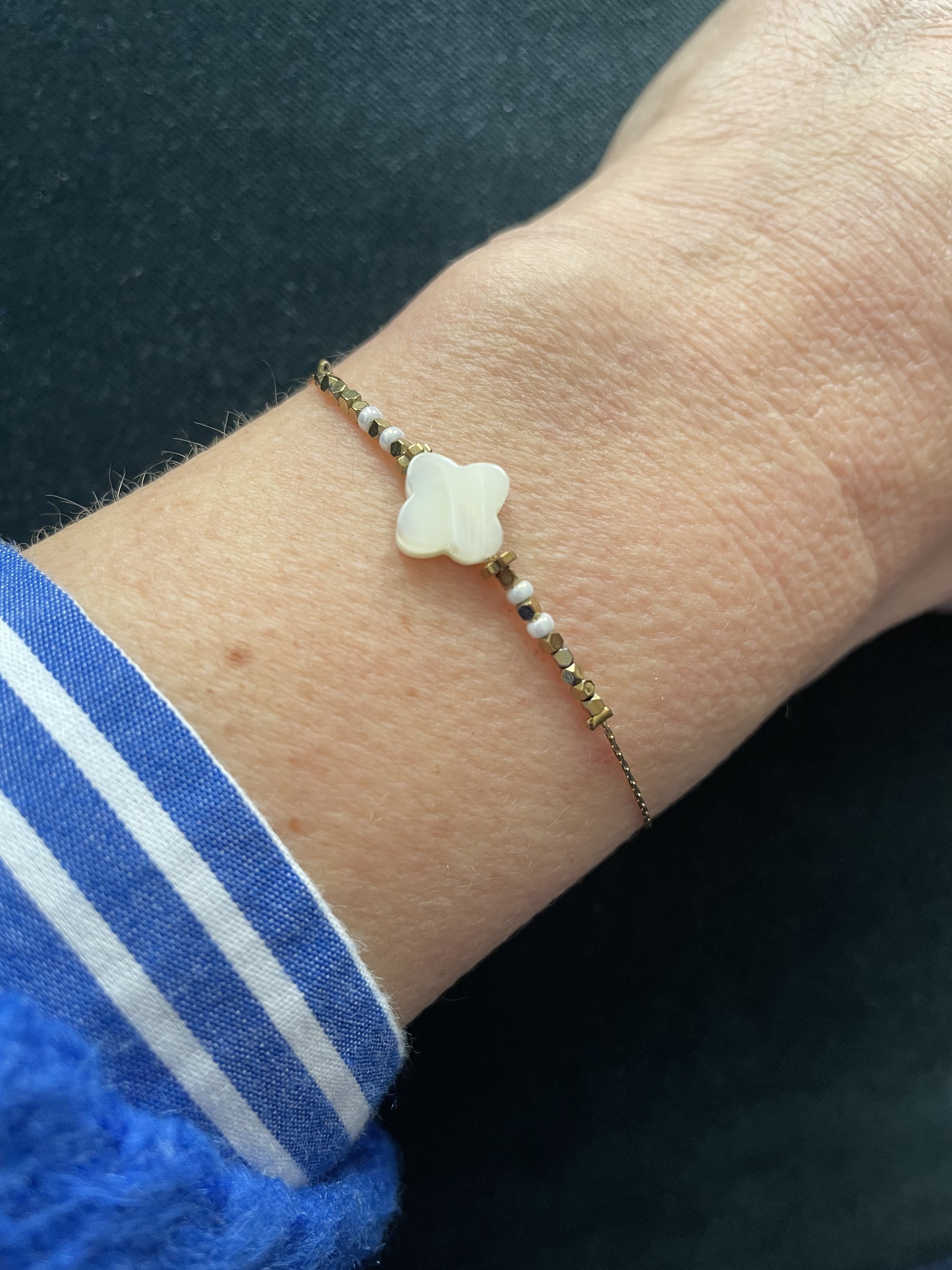 Bracelet treffle nacre