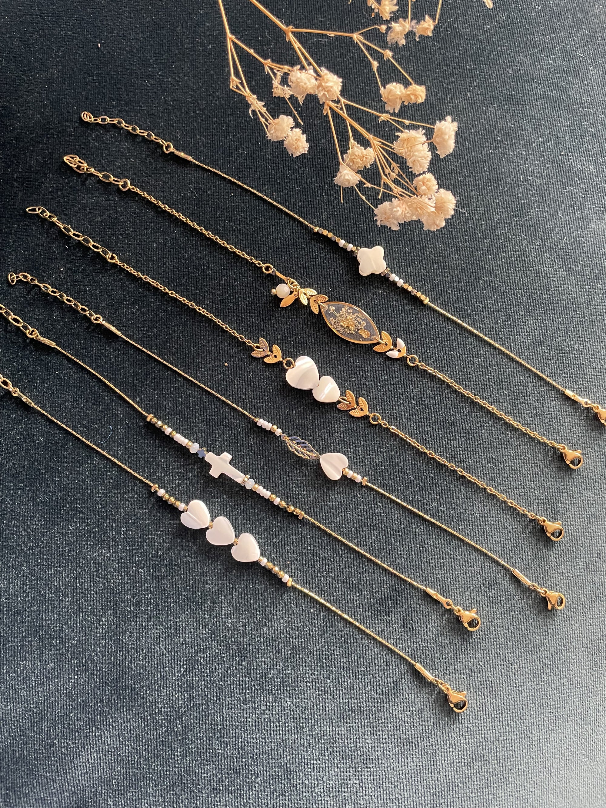 Bracelet treffle nacre