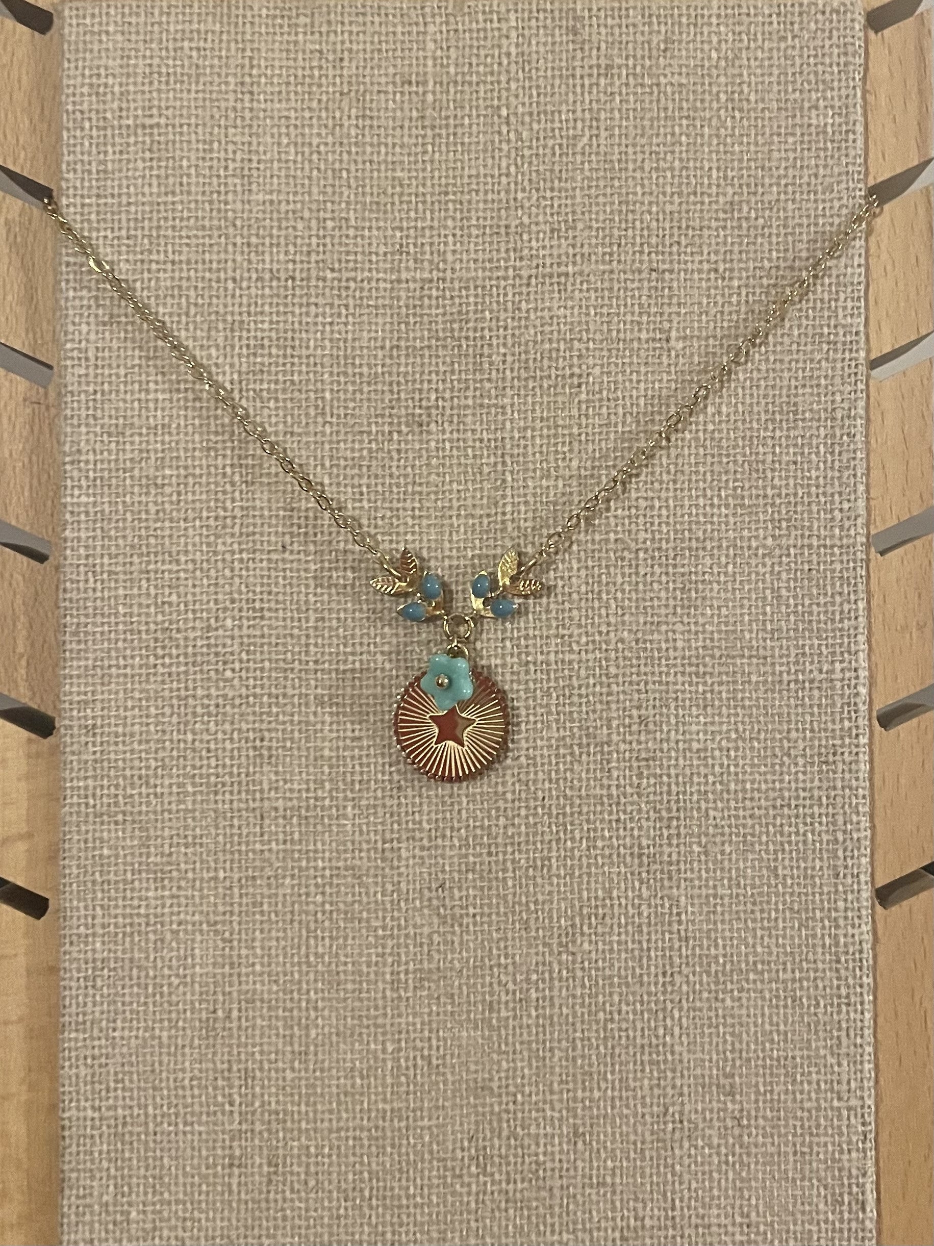 Blue "Star Medallion" Necklace