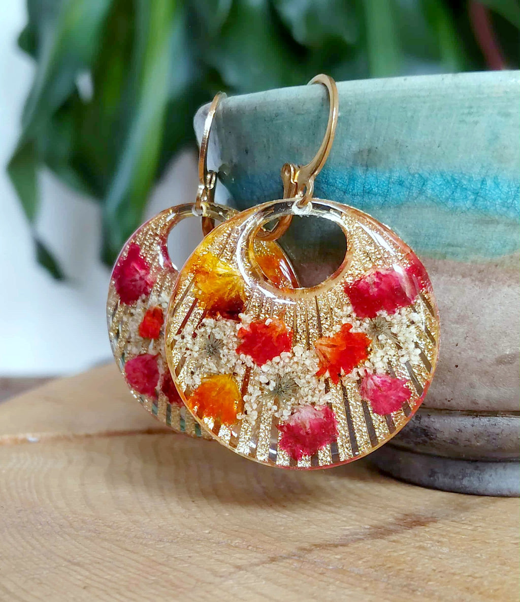 Boucles d'oreille Gypsophiles Fleur de carotte