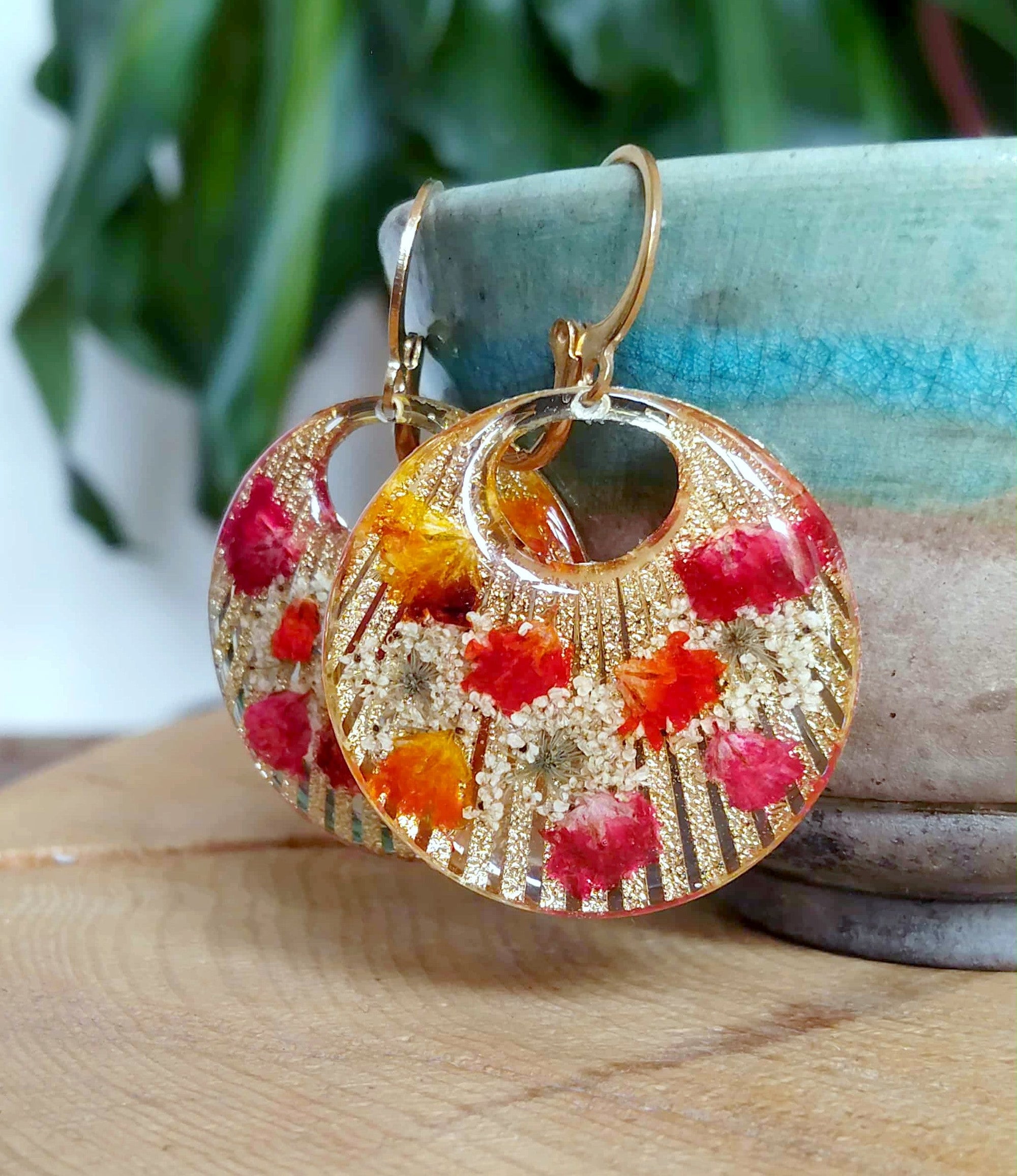 Boucles d'oreille Gypsophiles Fleur de carotte