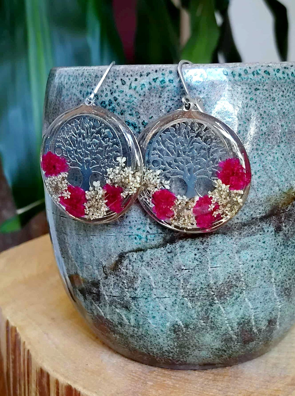 Boucles d'oreille, Fleur de carotte, Gypsophile