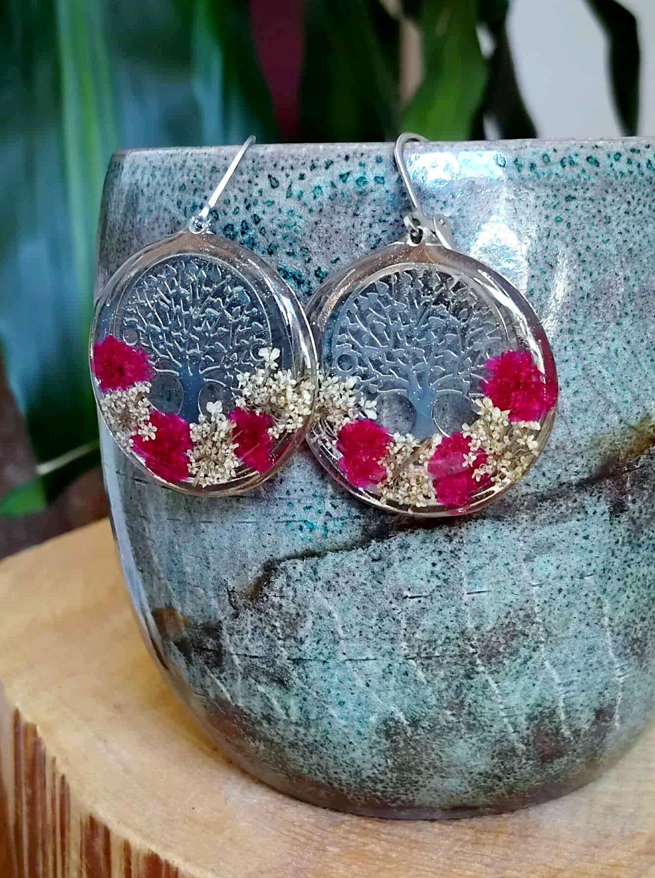 Boucles d'oreille, Fleur de carotte, Gypsophile