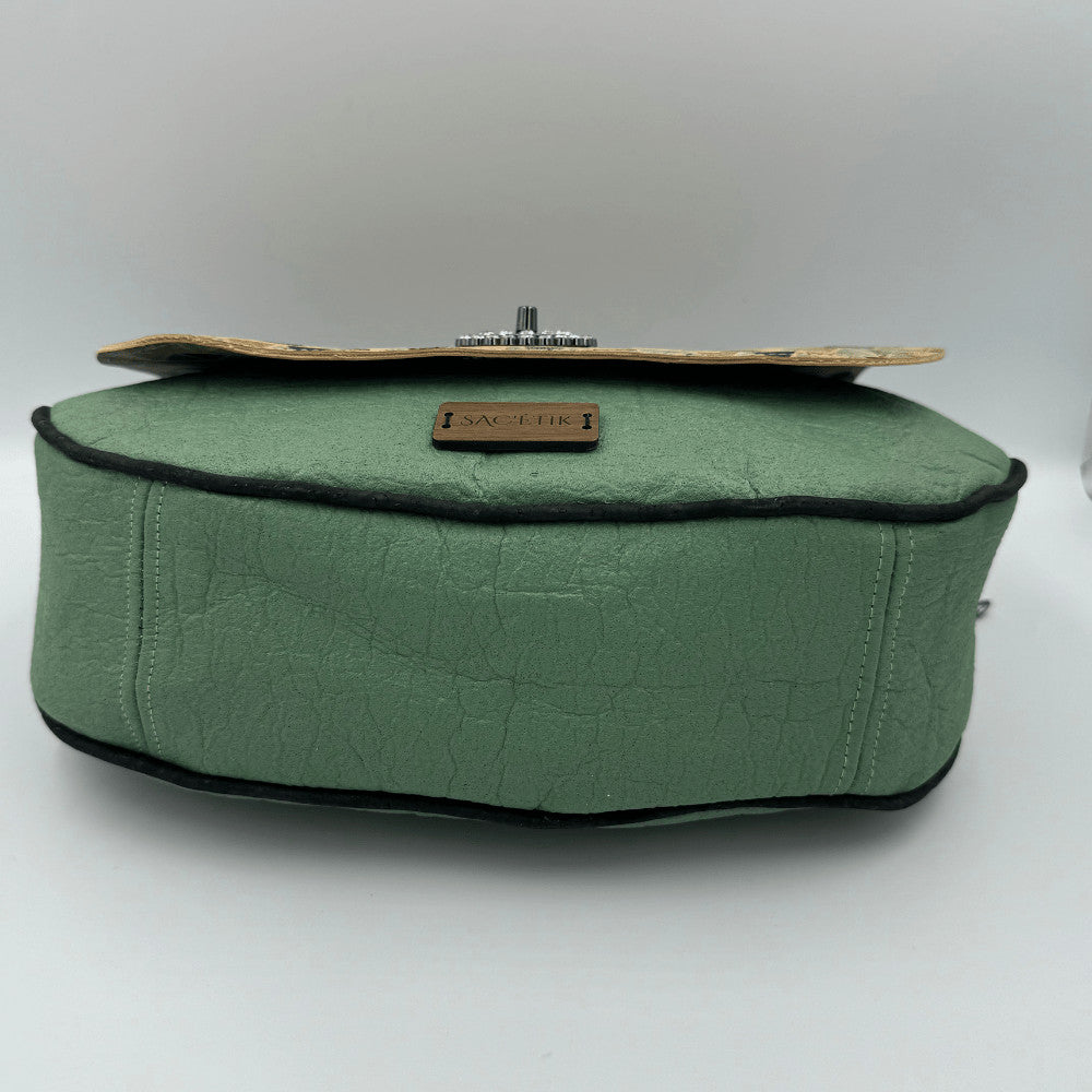 Sac Iris en Piñatex vert sauge et liège