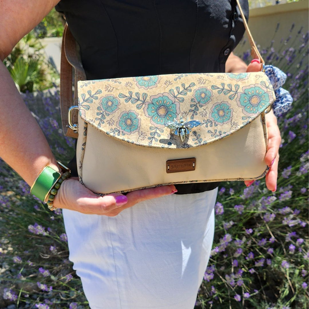 Sac Baguette Magnolia en Piñatex avec Rabat en Liège