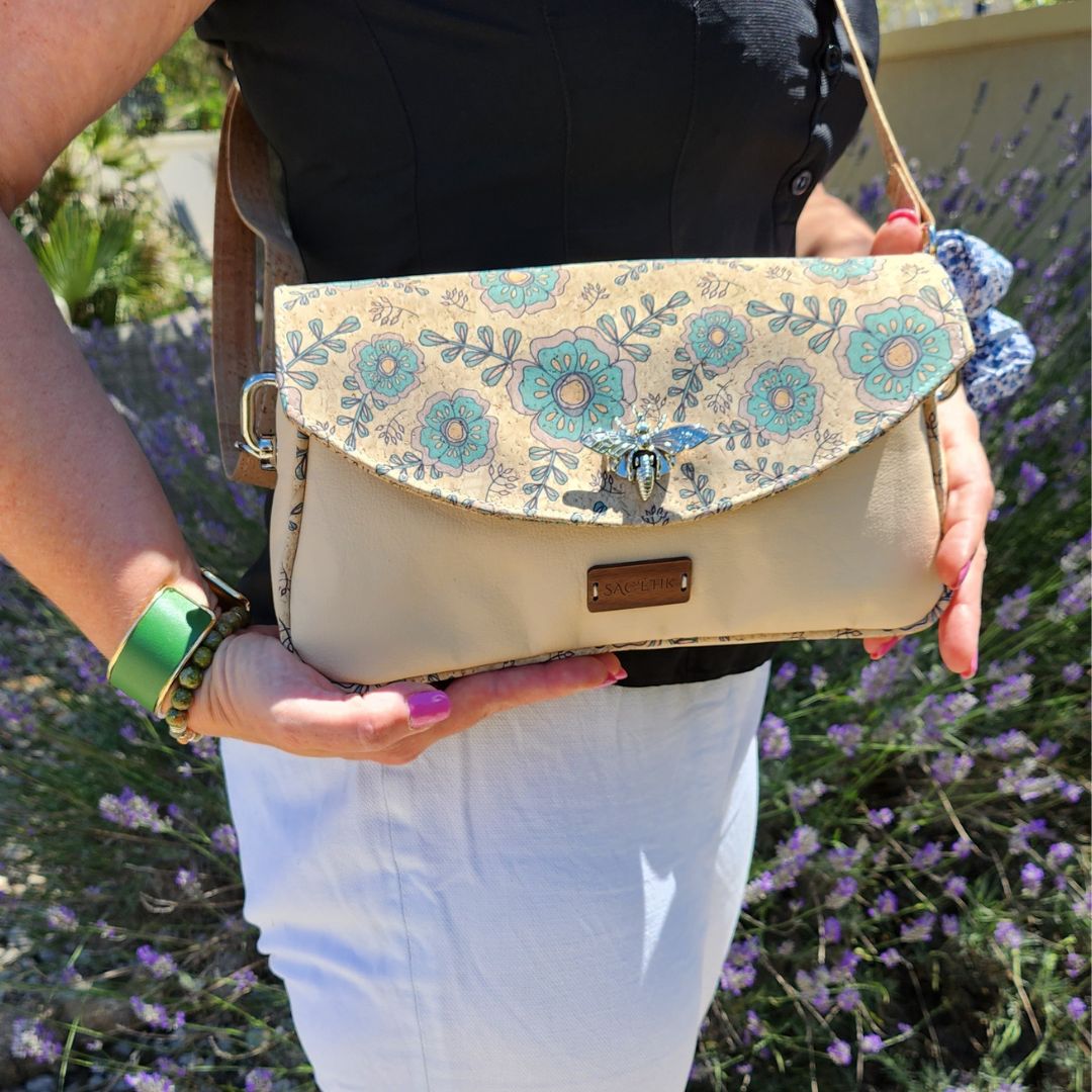 Sac Baguette Magnolia en Piñatex avec Rabat en Liège