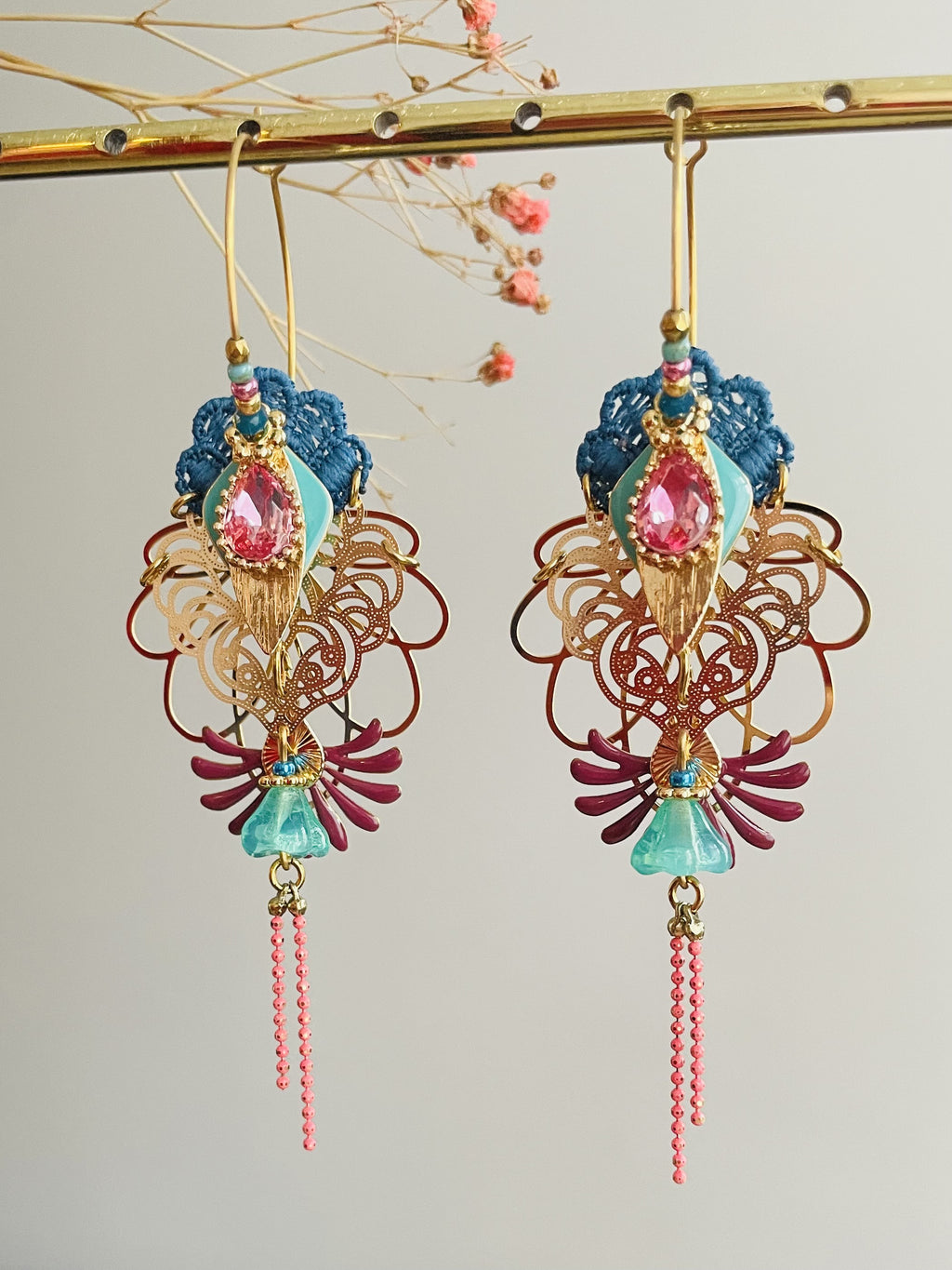 Creole Earrings "India Flowers"