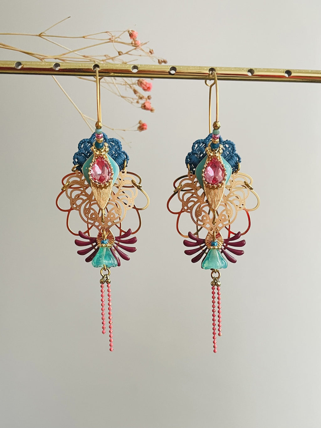 Creole Earrings "India Flowers"