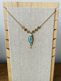 Blue and white floral necklace