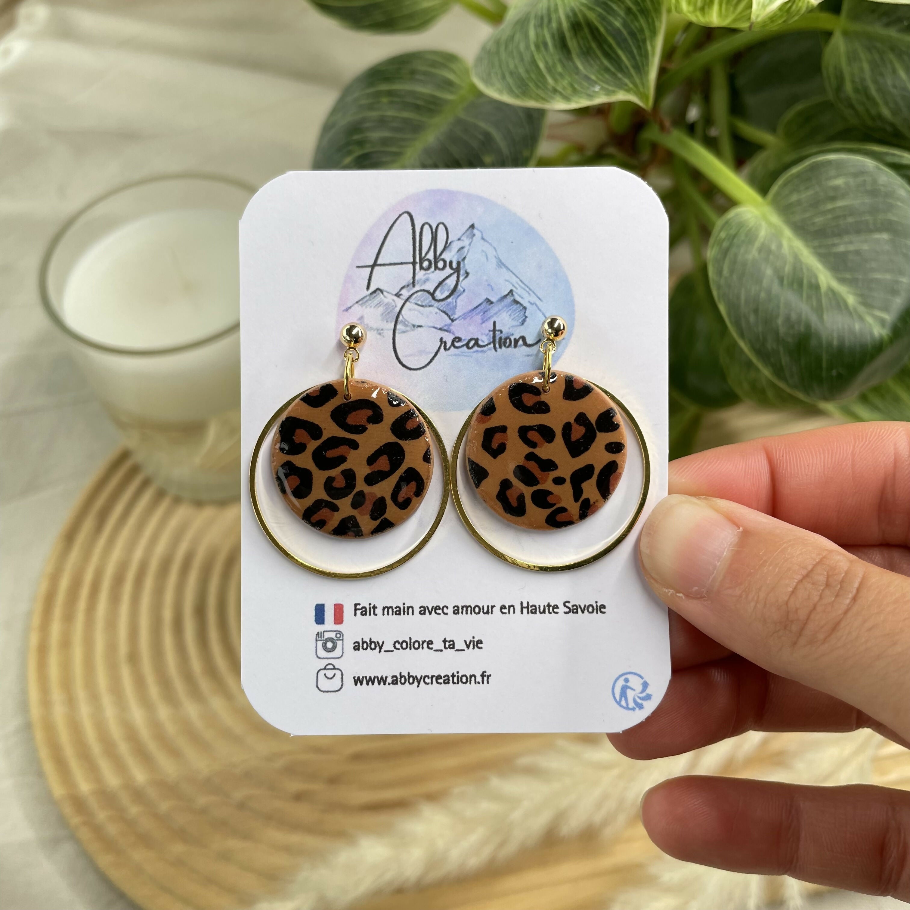 Round Leopard Earrings