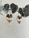 "Lotus Heart" Tortoiseshell Creole Earrings