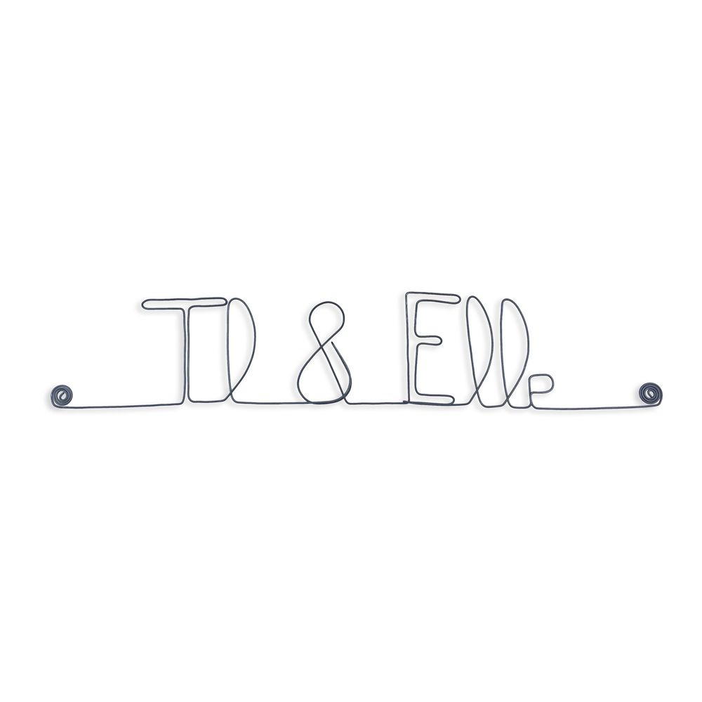 Message et forme en fil de fer " Il & Elle " - à punaiser - Bijoux de mur