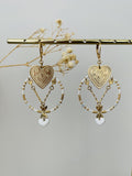 Dormeuses "Coeurs pointus" Blanches