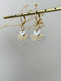 Dormeuses "Coeur en eventail" blanc