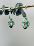 Créoles "Bouton Paillette" bleu turquoise