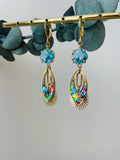 "Art Deco Cabochon" sleeper earrings