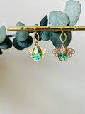 Clous "Abeilles Pailletées" bleu turquoise