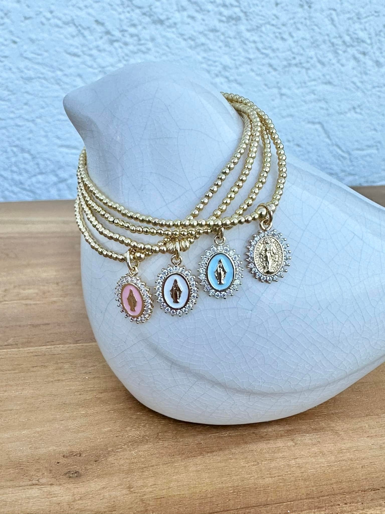 BRACELET VIERGE OR avec strass