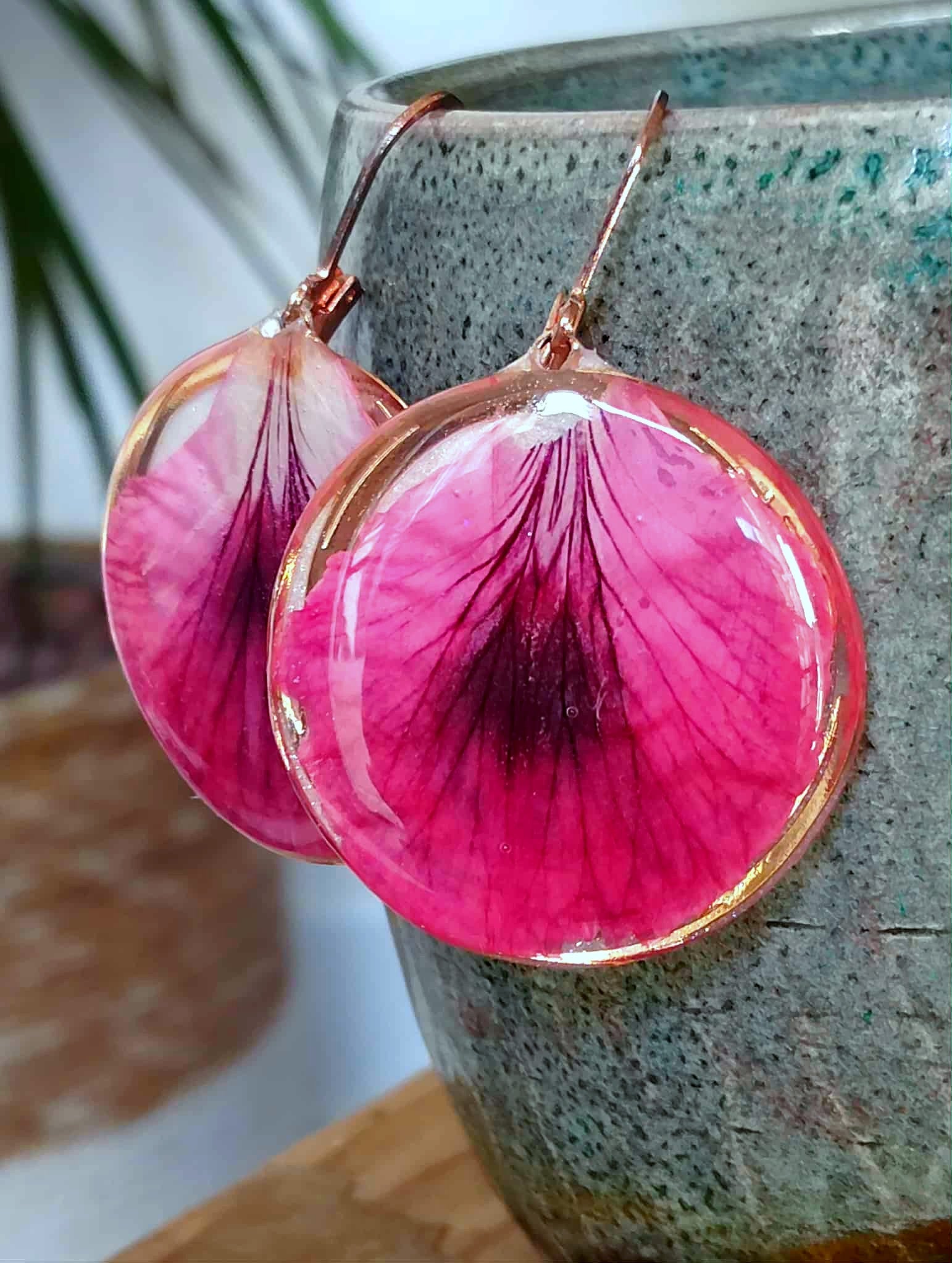 Boucles d'oreille, Pétale de Géranium
